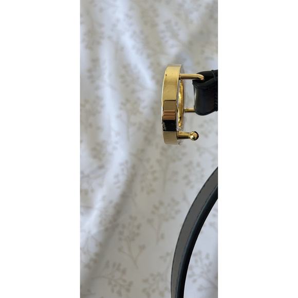 NWD Burberry Black Belt Gold Circular Logo Buckle Classic Women’s Size Small main image 8